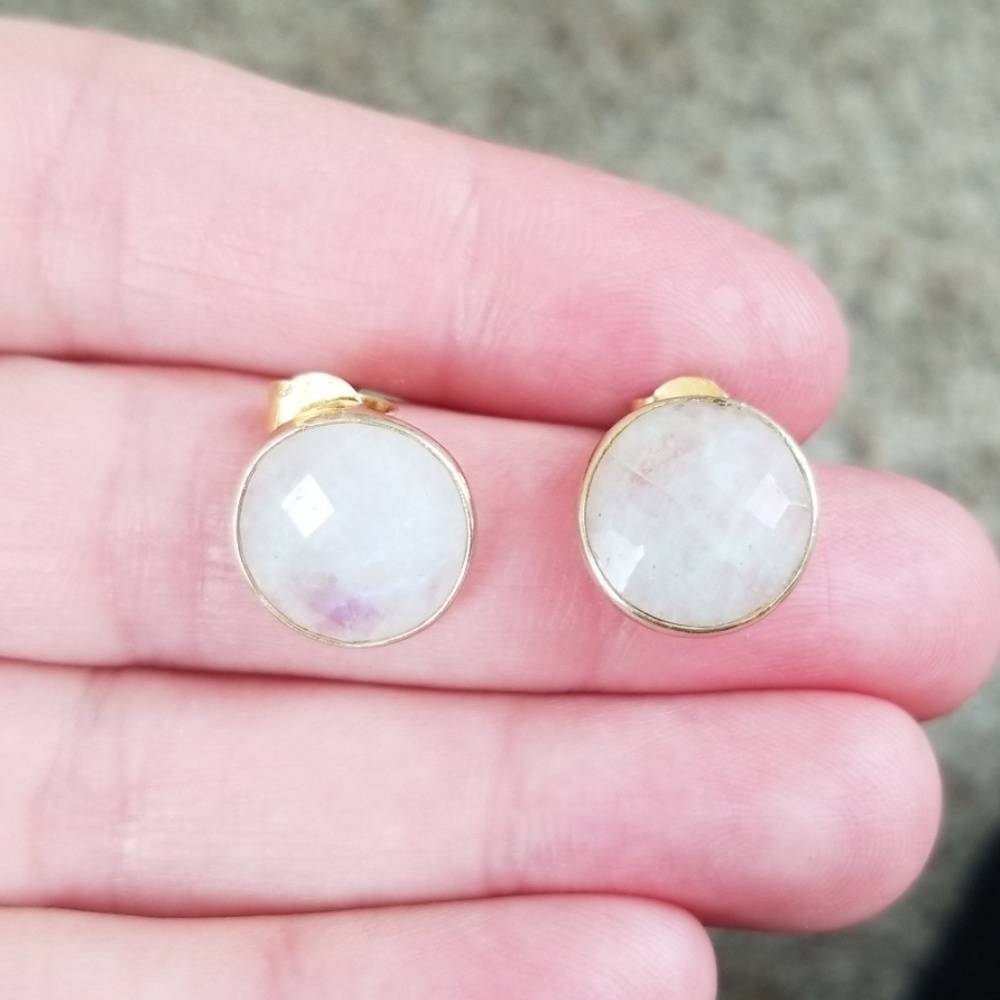 Cloudy White Stone Sterling Earrings